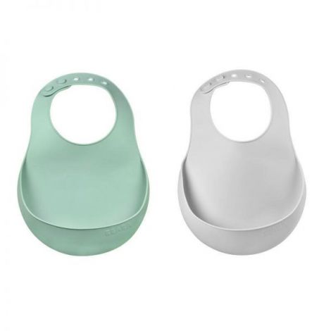Set 2 Bavete silicon Beaba Light Mist Sage Green - poza 1
