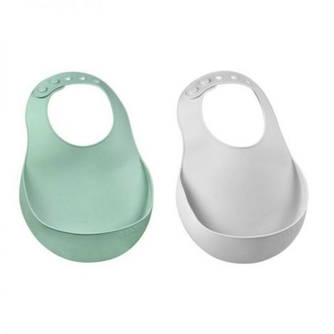 Set 2 Bavete silicon Beaba Light Mist Sage Green - poza 2