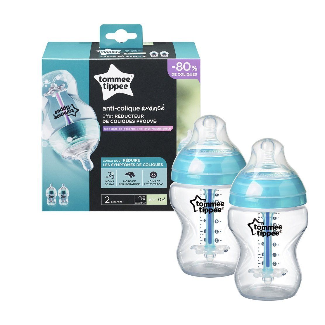 Set 2 biberoane cu sistem anti-colici Tommee Tippee 260 ml - poza 2