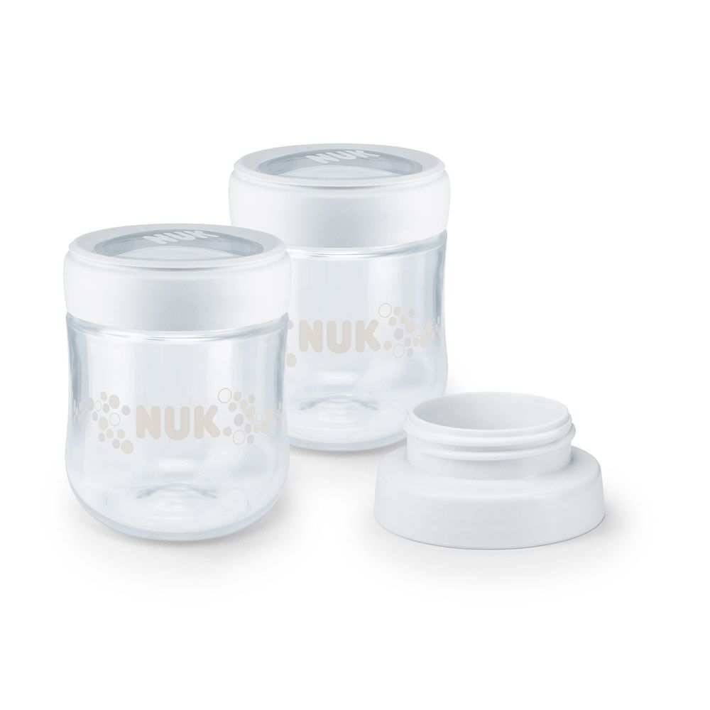Set 2 containere cu adaptori pentru lapte matern Nuk Nature Sense