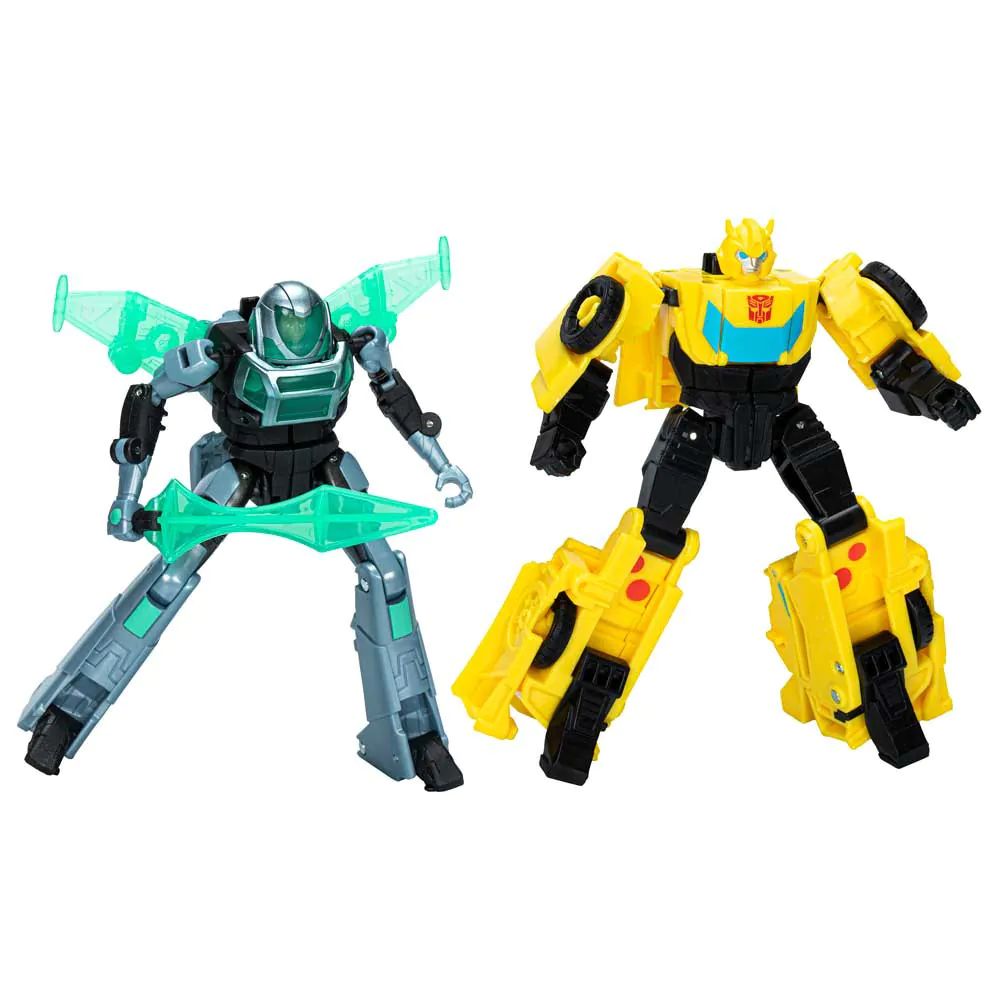 Set 2 figurine Hasbro Transformers Cyber Combiner Earth Spark Bumblebee si Mo Malto - poza 1