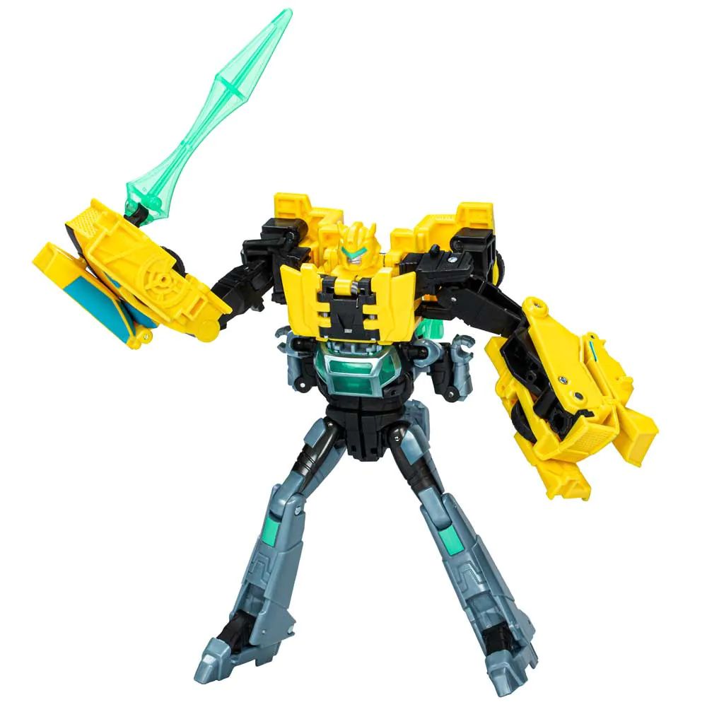 Set 2 figurine Hasbro Transformers Cyber Combiner Earth Spark Bumblebee si Mo Malto - poza 3