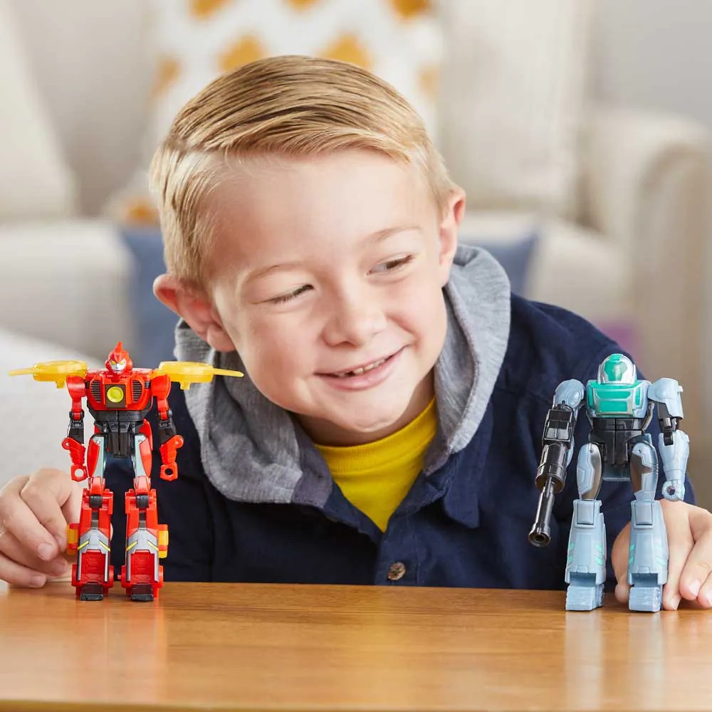 Set 2 figurine Hasbro Transformers Cyber Combiner Earth Spark Terran T si Robby Malto - poza 5