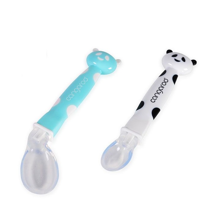 Set 2 linguri din silicon Cangaroo Panda pink, blue - poza 1