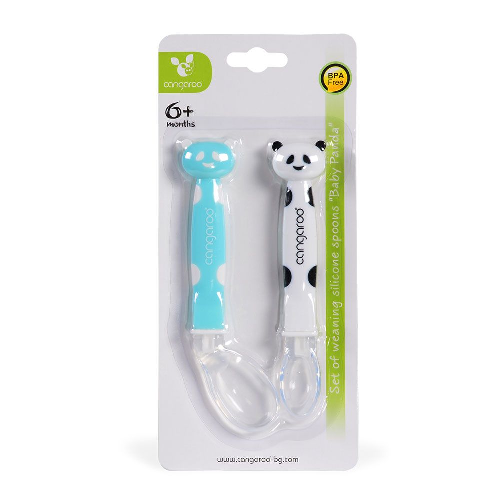 Set 2 linguri din silicon Cangaroo Panda pink, blue - poza 2