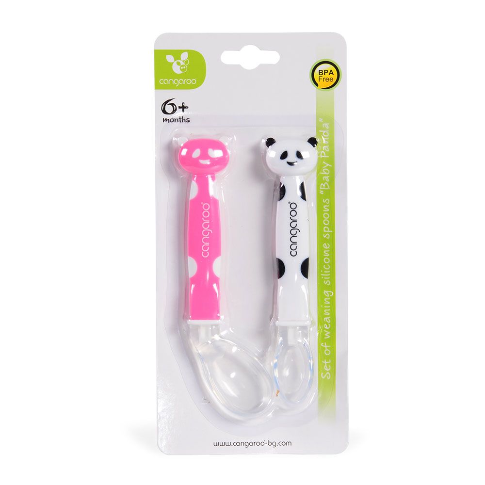 Set 2 linguri din silicon Cangaroo Panda pink, blue - poza 3