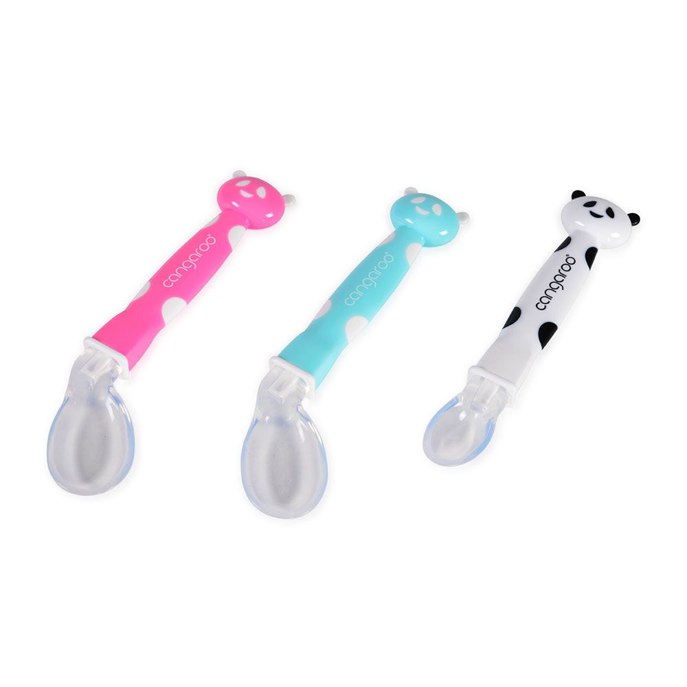 Set 2 linguri din silicon Cangaroo Panda pink, blue - poza 4