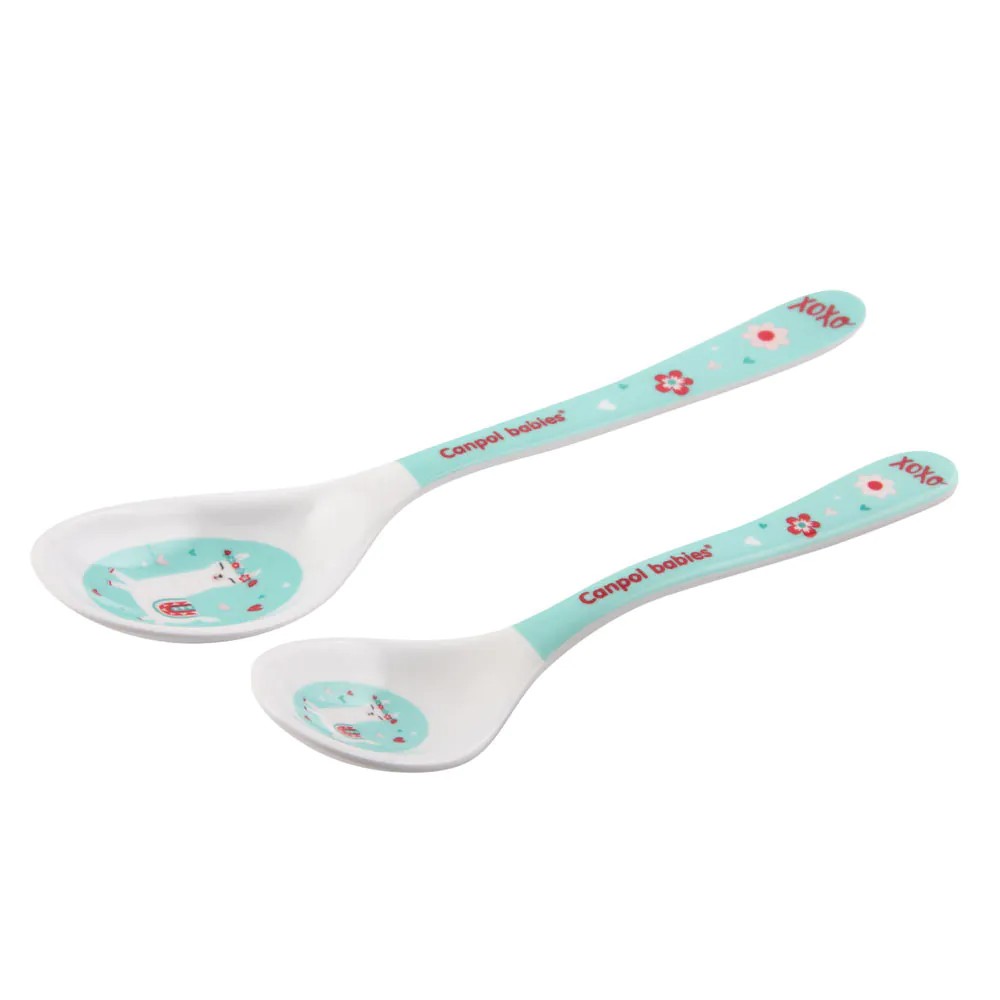 Set 2 linguri pentru bebelusi Canpol Exotic Animals Turcoaz - poza 1
