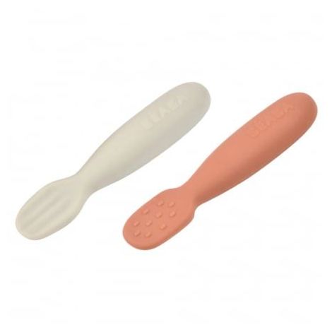 Set 2 linguri silicon Beaba Terracotta Velvet Grey - poza 1