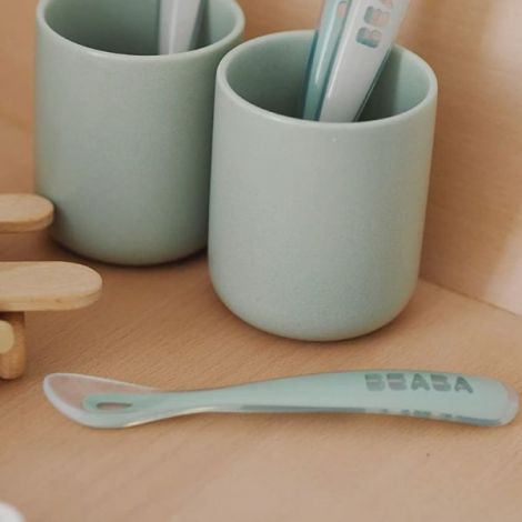 Set 2 lingurite silicon +4 luni Beaba Sage Green - poza 3