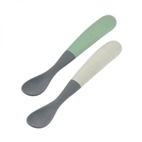 Set 2 lingurite silicon Beaba Bicolor Mineral - poza 1