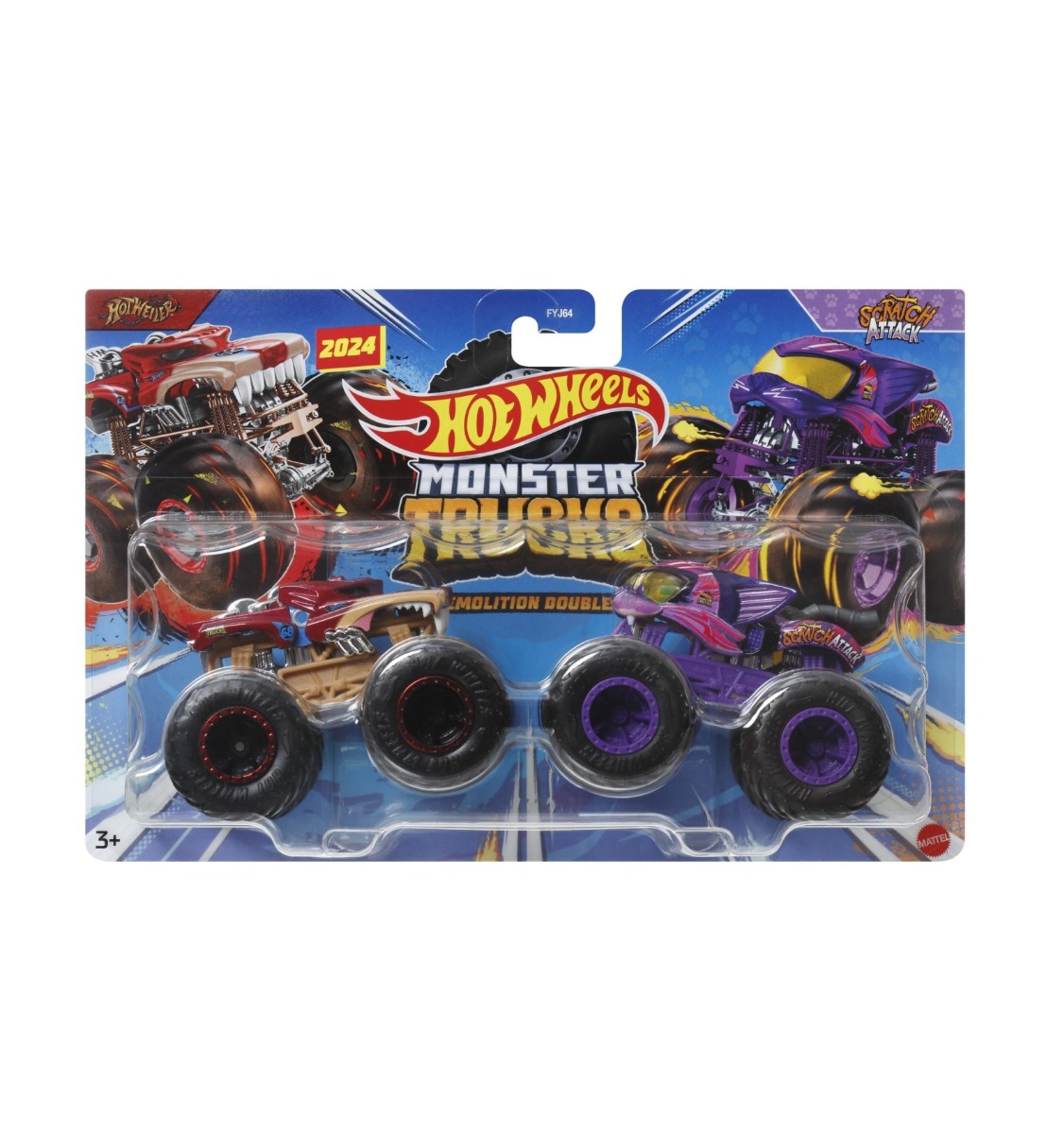 Set 2 masinute Hot Wheels Core Monster Trucks Demolition 1:64 - poza 3