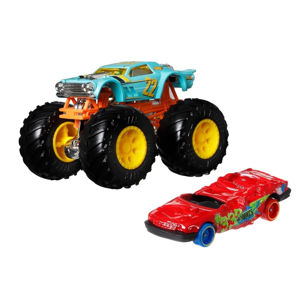 Set 2 masinute Hot Wheels Monster Trucks 1:64 - poza 1