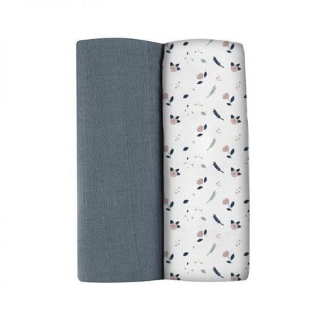 Set 2 Museline Beaba bumbac 120x120 cm Stormy Weather Spring Flower - poza 1