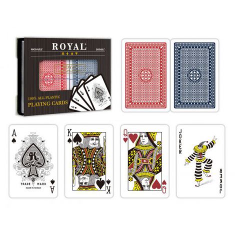 Set 2 Pachete Carti Royal Canasta Poker Din Plastic - poza 1