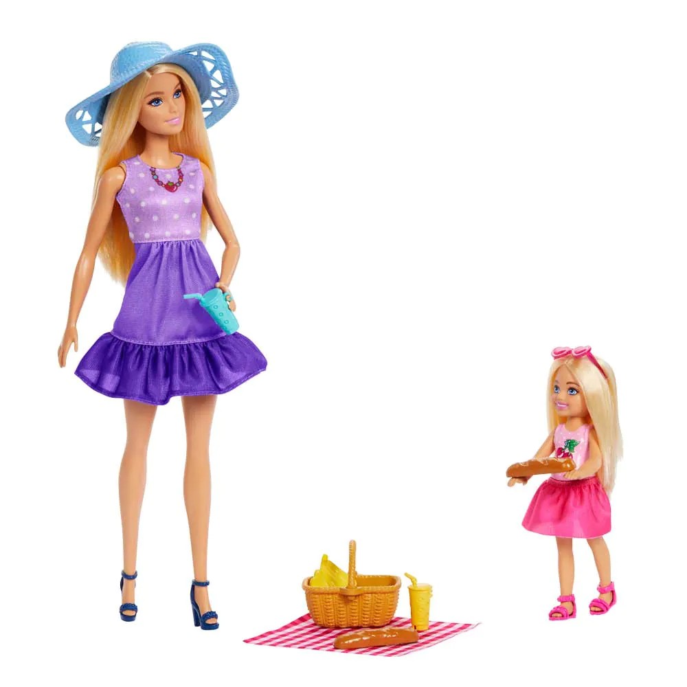 Set 2 papusi Barbie Malibu si Chelsea la Picnic - poza 1