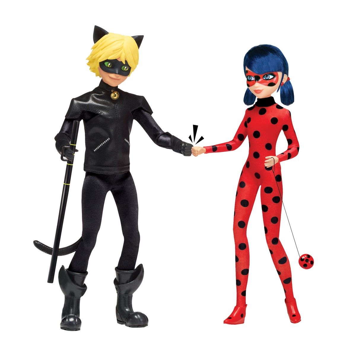 Set 2 papusi Miraculous Buburuza si Cat Noir 30 cm - poza 1