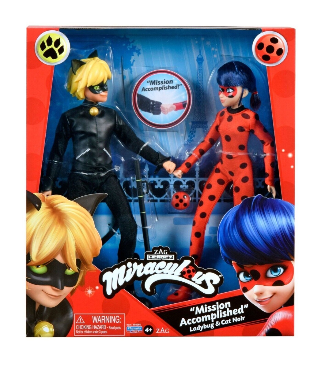 Set 2 papusi Miraculous Buburuza si Cat Noir 30 cm - poza 2