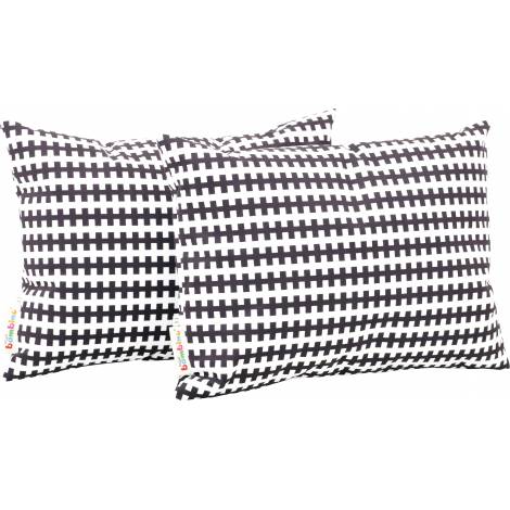Set 2 perne decorative dreptunghiulare Alb-negru linii - poza 1