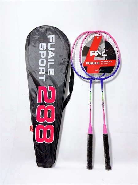 Set 2 rachete badminton cu husa inclusa,roz-mov,66x20 cm