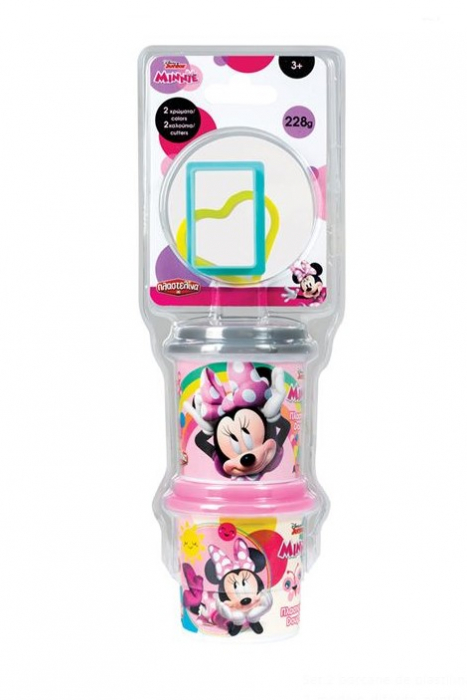 Set 2 recipiente plastilina cu 2 matrite incluse, Minnie Mouse