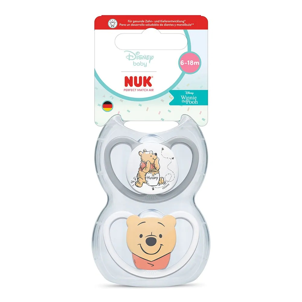 Set 2 Suzete NUK Perfect Match Air Silicon Cutie Depozitare Winnie the Pooh 6-18 luni