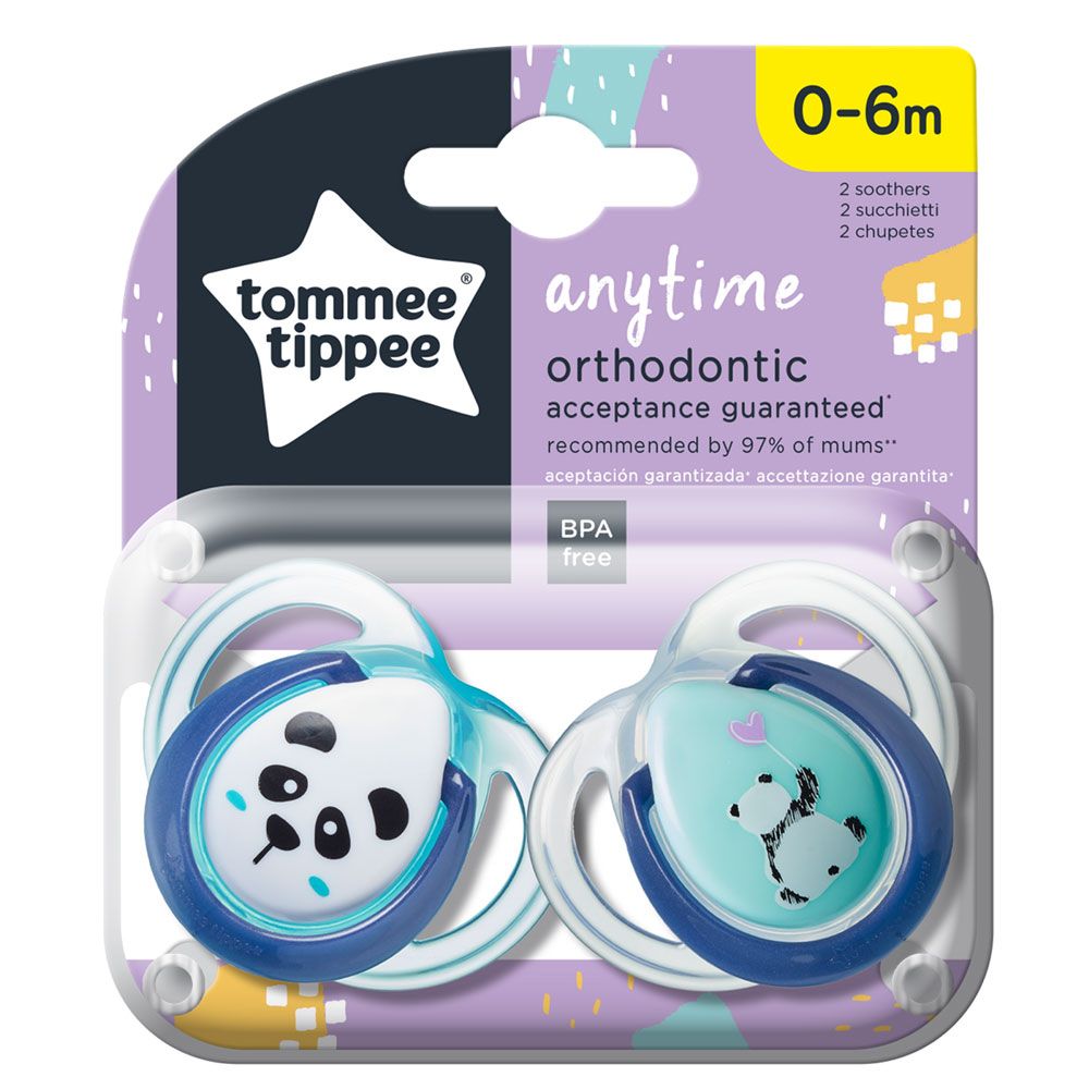Set 2 suzete ortodontice din silicon Tommee Tippee Anytime 0-6 luni Green - poza 2