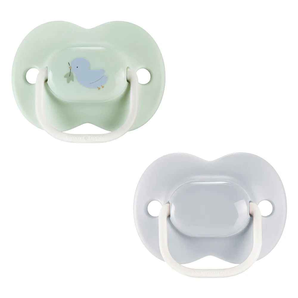 Set 2 suzete ortodontice silicon Tommee Tippee Anytime 0-6 luni Blue Green Bird - poza 1