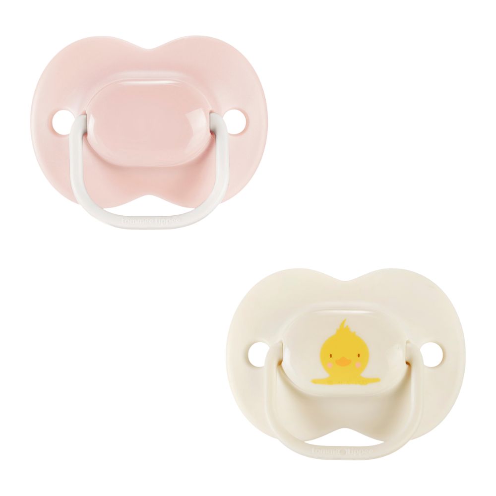 Set 2 suzete ortodontice silicon Tommee Tippee Anytime 0-6 luni Cream Duck - poza 1
