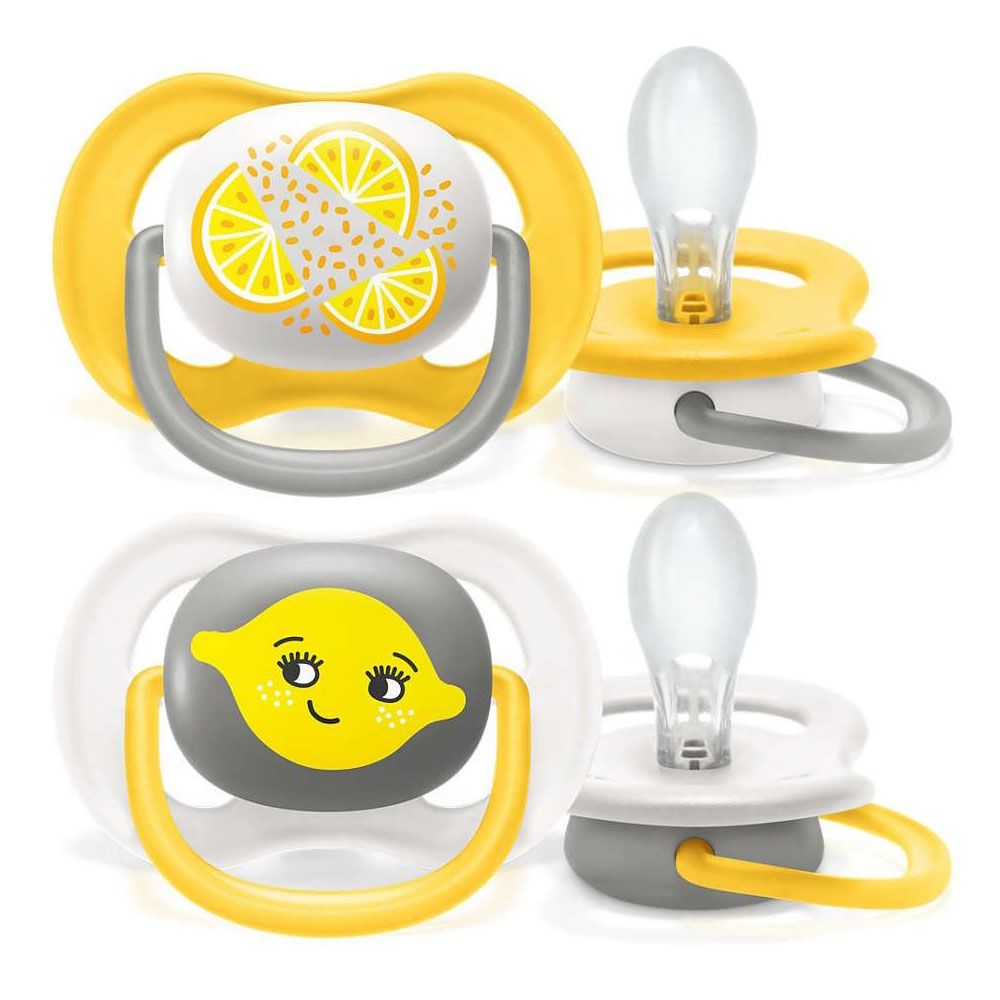 Set 2 suzete silicon Avent Ultra Air 6-18 luni Lemons - poza 1