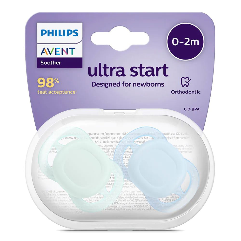 Set 2 suzete silicon Avent Ultra Start 0-2 luni Pastel Baieti - poza 4