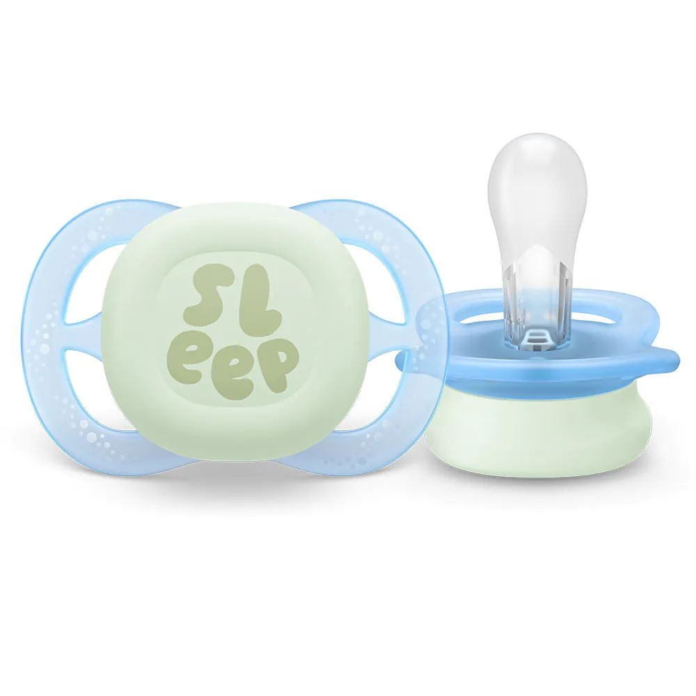 Set 2 suzete silicon Avent Ultra Start Night 0-2 luni Sleep Night Baieti - poza 2