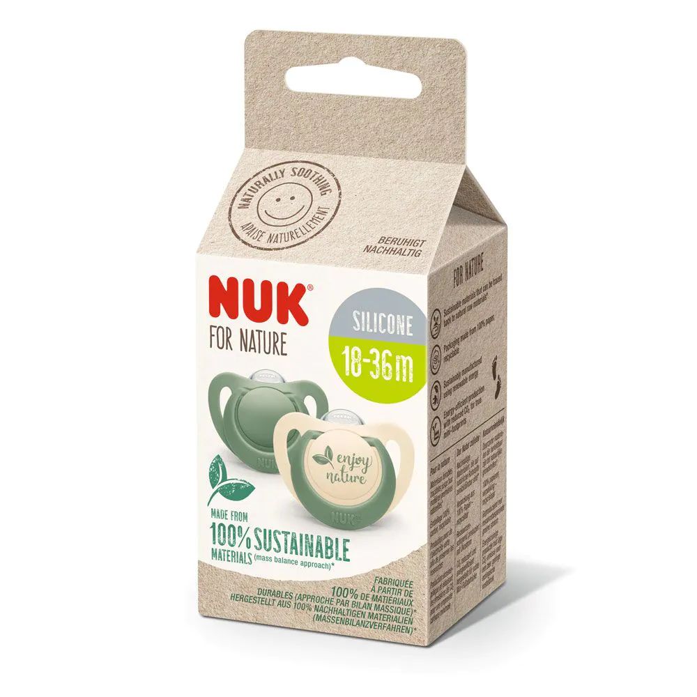 Set 2 suzete silicon Nuk For Nature 18-36 luni Verde - poza 2