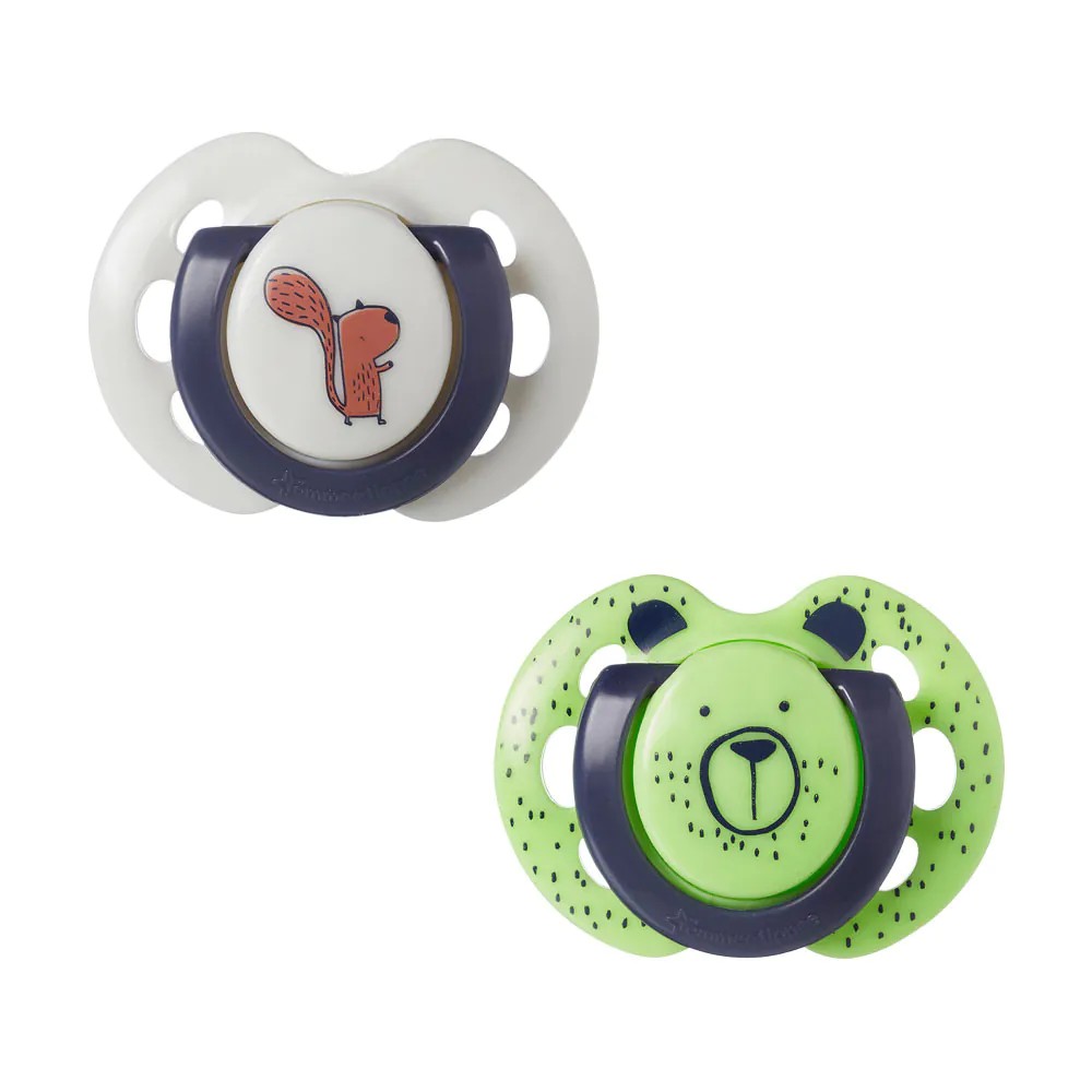 Set 2 suzete silicon ortodontice Tommee Tippee Fun Friends 0-6 luni Green bear, White Squirell - poza 1