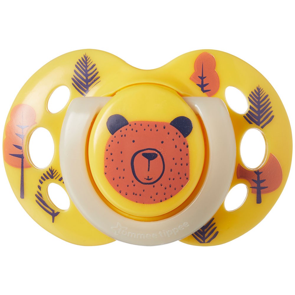 Set 2 suzete silicon ortodontice Tommee Tippee Fun Friends 6-18 luni Yellow Bear, Blue Squirell - poza 4