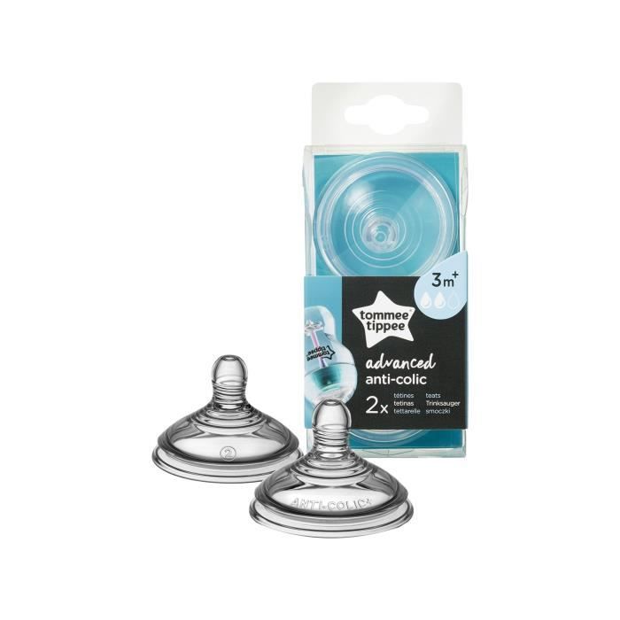Set 2 tetine anti-colici cu debit mediu Tommee Tippee 3 luni + - poza 2