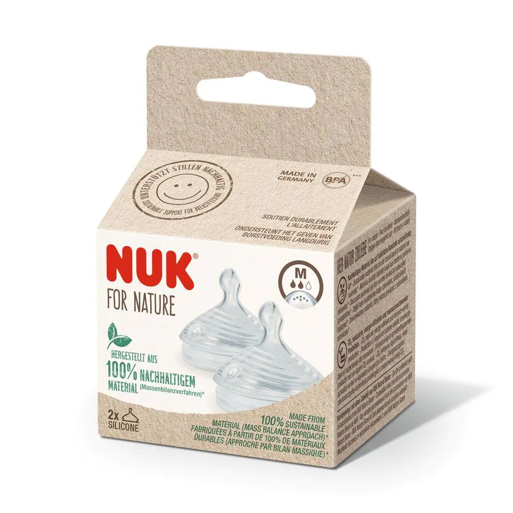 Set 2 tetine de silicon Nuk For Nature M 0 luni+ - poza 2