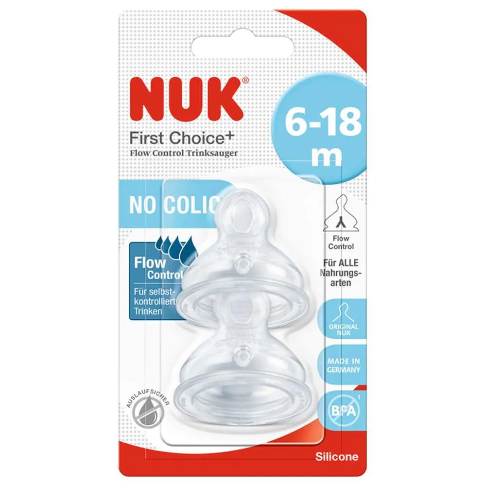 Set 2 tetine silicon Nuk First Choice Flow Control 6-18 luni - poza 2