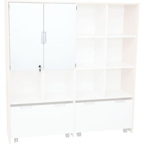 Set 2 usi albe marime medie cu incuietoare - poza 2
