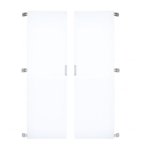 Set 2 usi albe pentru Dulap cu polite metalice pentru 12 olite - poza 1