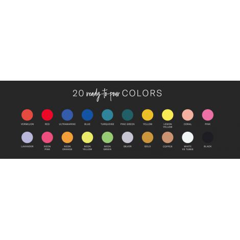 Set 20 culori acril - 60 ml POURING - poza 3