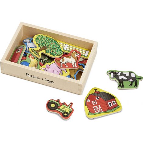 Set 20 magneti in cutie de lemn Ferma, Melissa and Doug 9279 - poza 1