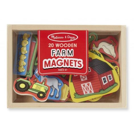 Set 20 magneti in cutie de lemn Ferma, Melissa and Doug 9279 - poza 2