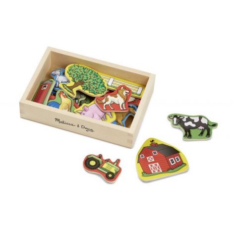 Set 20 magneti in cutie de lemn Ferma, Melissa and Doug 9279 - poza 3