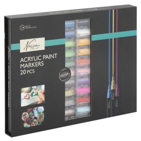 Set 20 markere acrilice, Fine Art, Nassau - poza 1