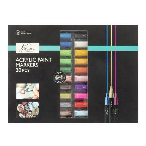 Set 20 markere acrilice, Fine Art, Nassau - poza 4