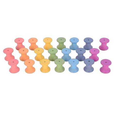 Set 21 mosoare colorate din lemn pentru activitati educative - poza 1