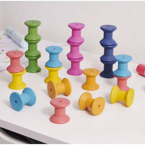 Set 21 mosoare colorate din lemn pentru activitati educative - poza 2