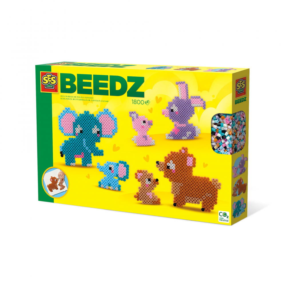 Set 2100 Margele de calcat cu Animale Zoo Beedz,+5 ani
