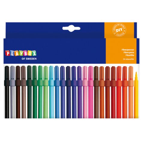 Set 24 Carioci colorate cu varful subtire
